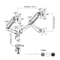 Dual Screen Desktop Mount  for 10"-27" Monitor Aluminium